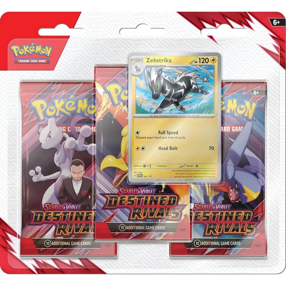 🔥2026 Christmas Gift🎄: Scarlet & Violet - Destined Rivals Three-Booster Pack Blister (Zebstrika)