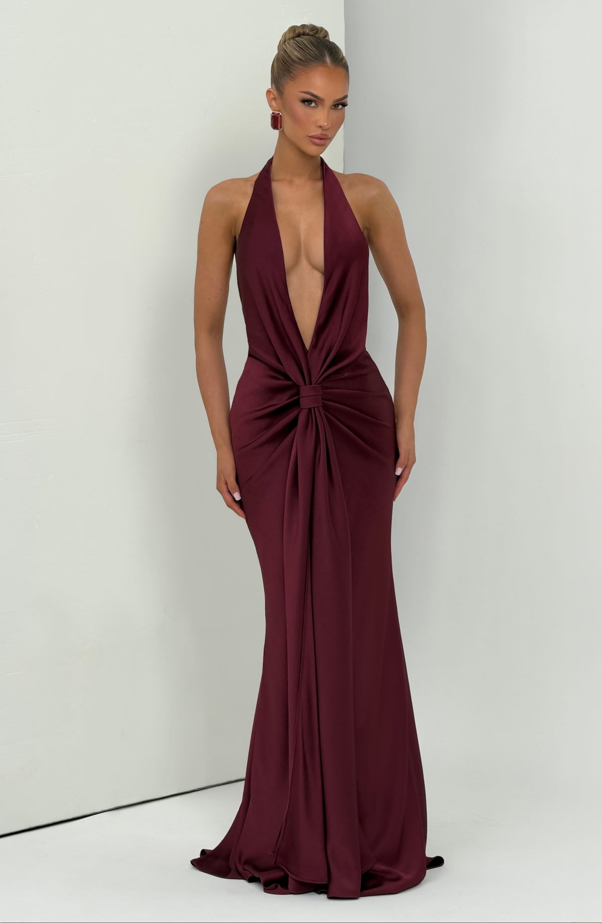 Linette Gown - Cherry Lacquer