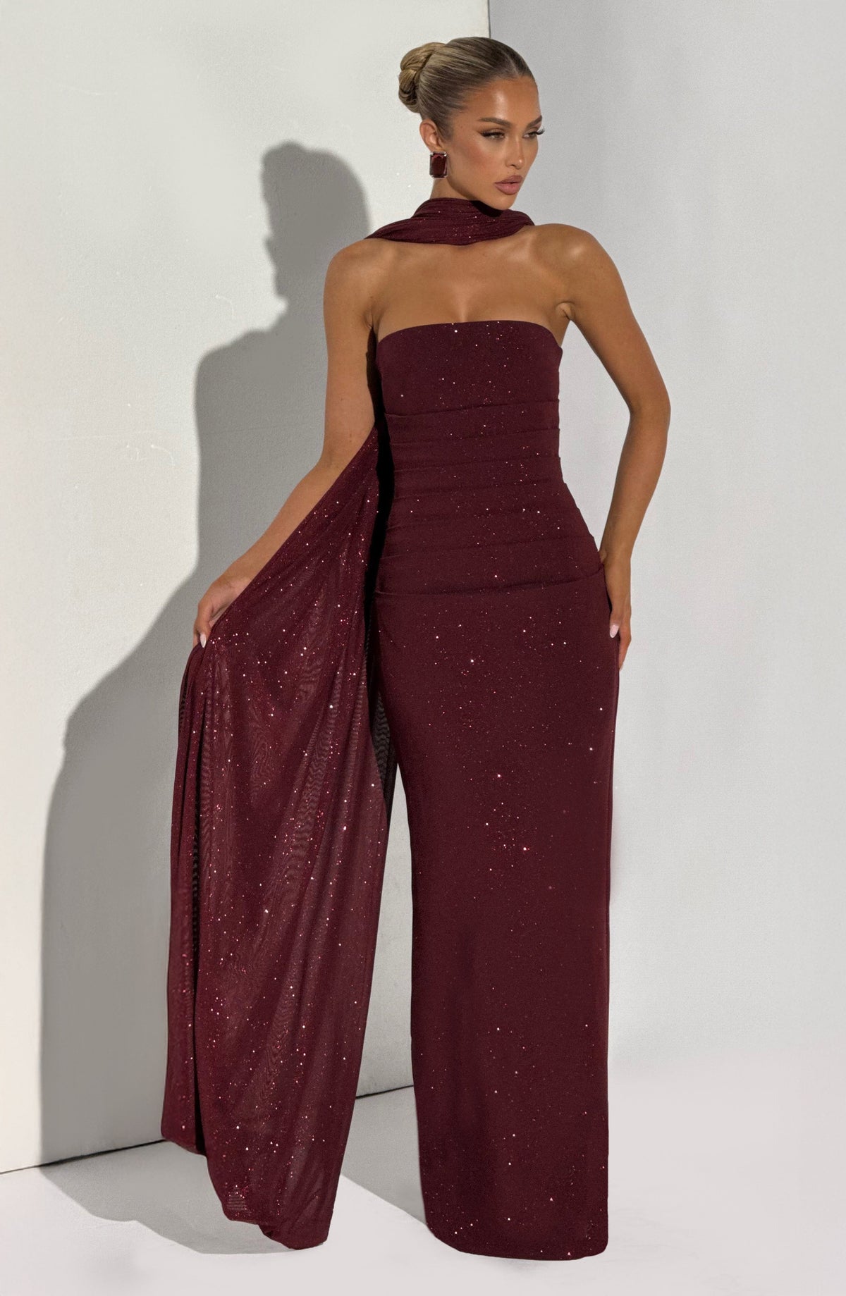 Pandra Maxi Dress - Wine Sparkle