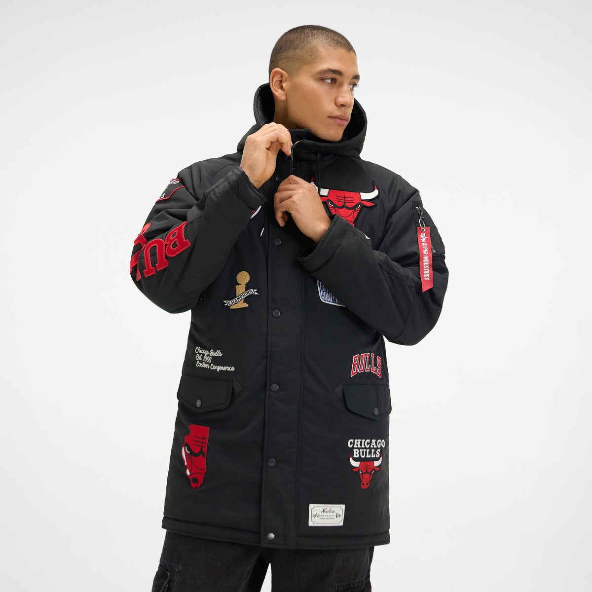 Alpha Industries x Chicago Bulls Black N-3B Parka Jacket
