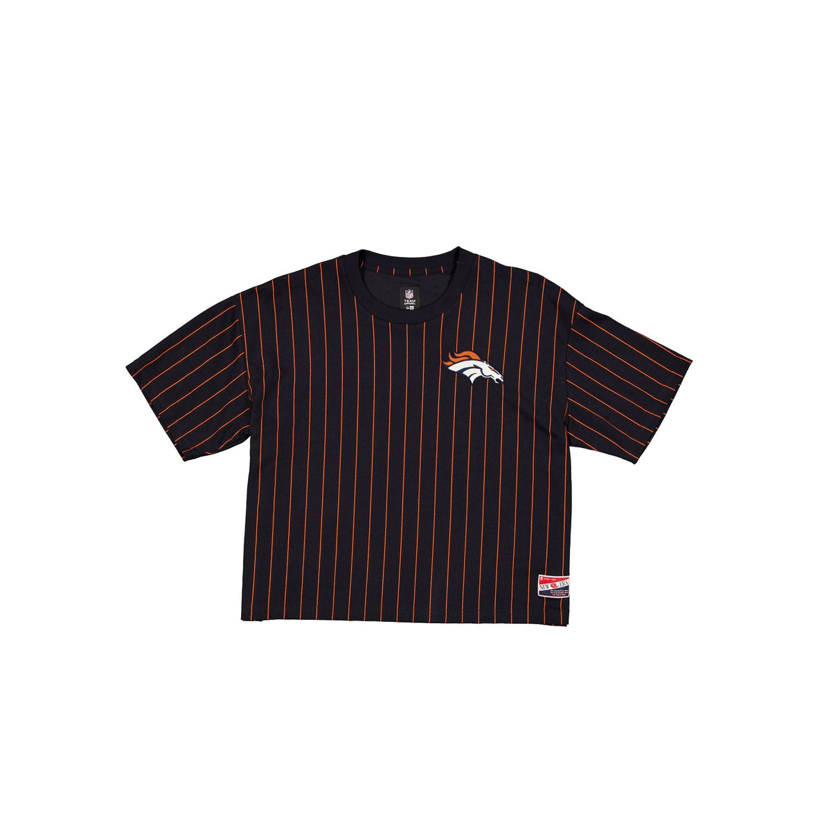 Denver Broncos Throwback Women's Cropped Pinstripe T-Shirt