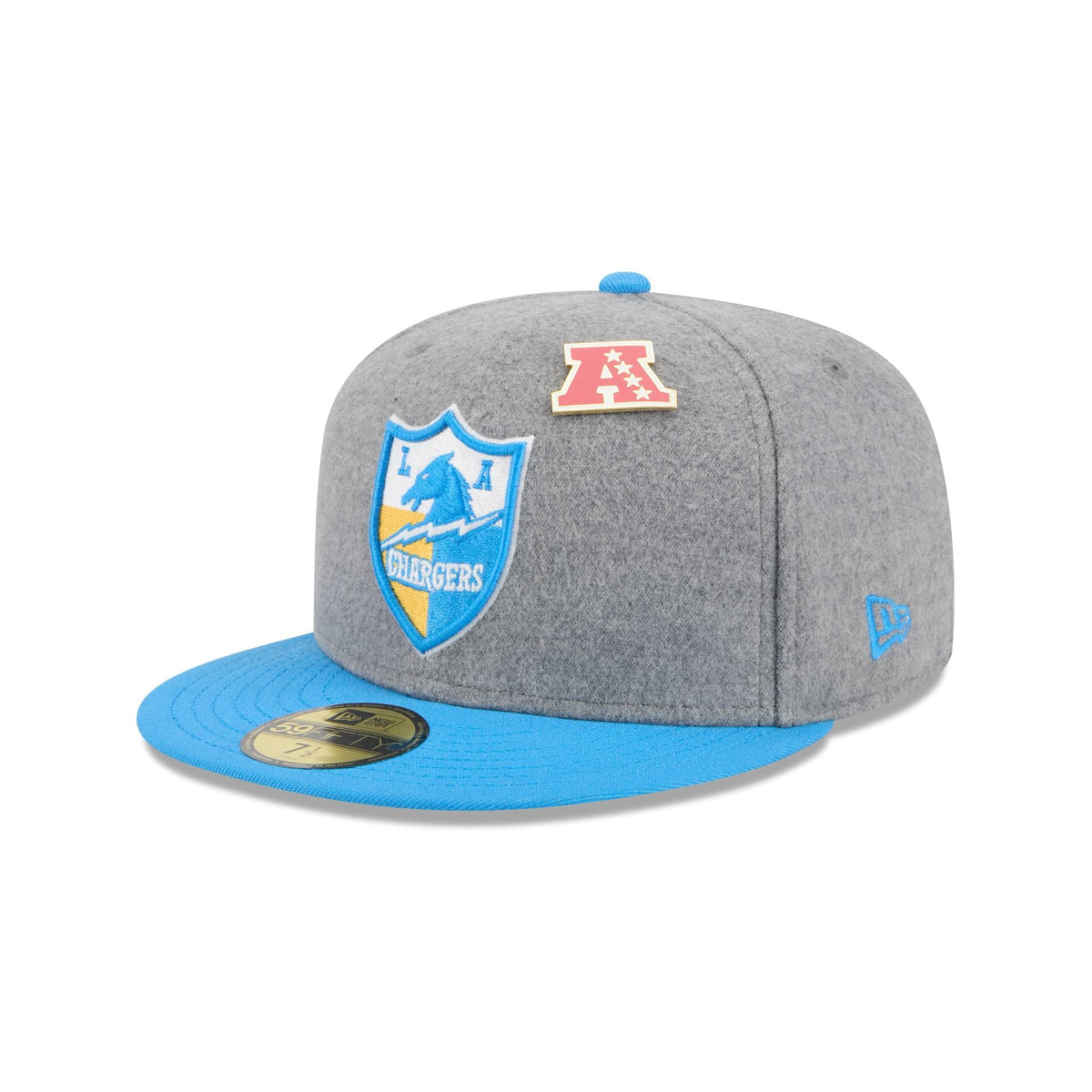 Los Angeles Chargers Heather Gray Wool 59FIFTY Fitted Hat