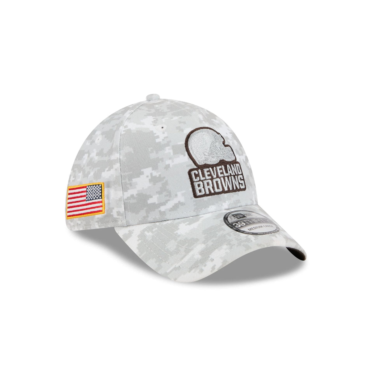 Cleveland Browns 2025 Salute to Service Fan Gear 39THIRTY Stretch Fit Hat