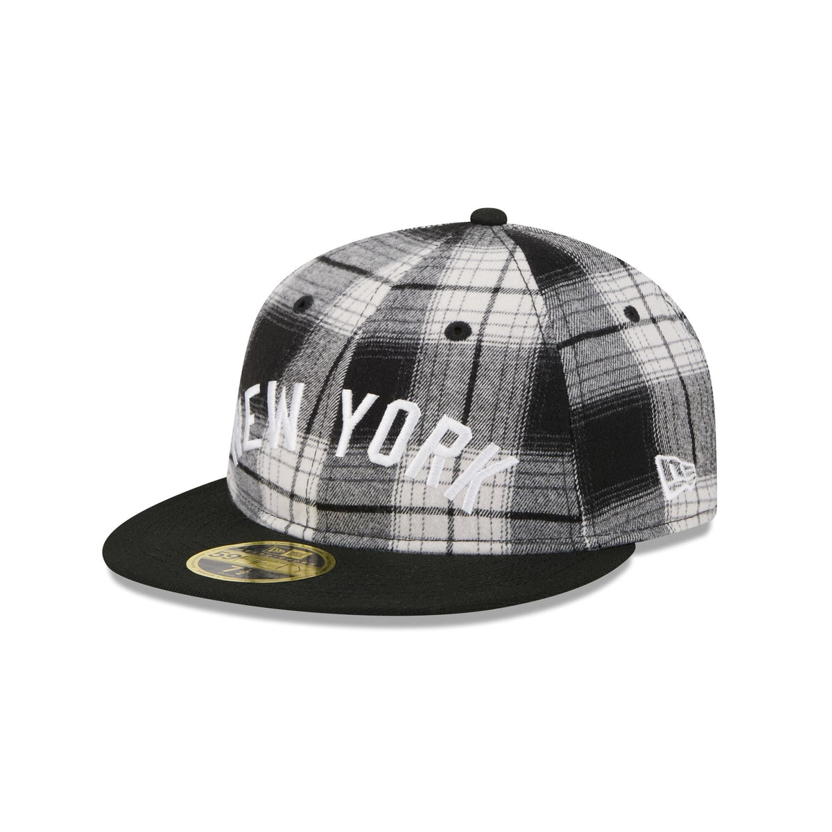 New York Yankees Grunge Plaid Retro Crown 59FIFTY Fitted Hat