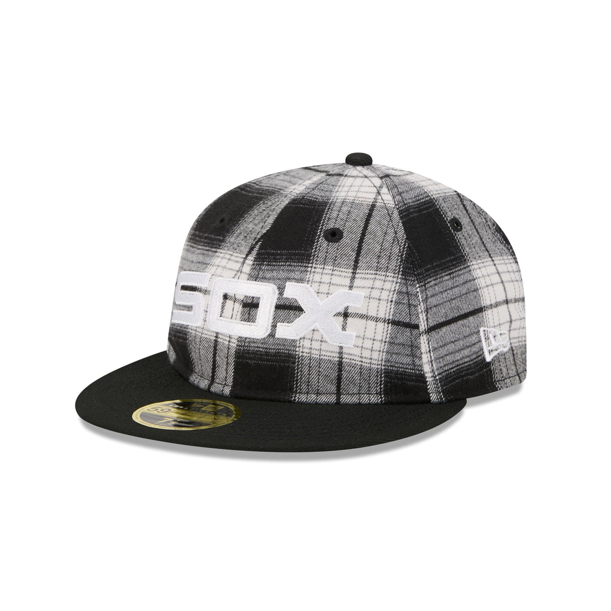 Chicago White Sox Grunge Plaid Retro Crown 59FIFTY Fitted Hat