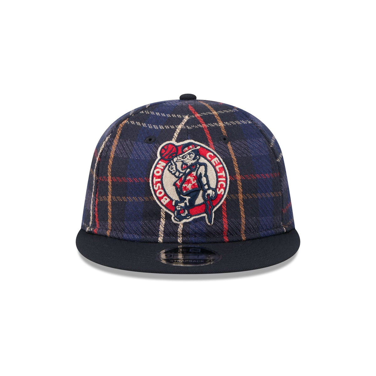 Boston Celtics Grunge Plaid Retro Crown 9FIFTY Adjustable Hat