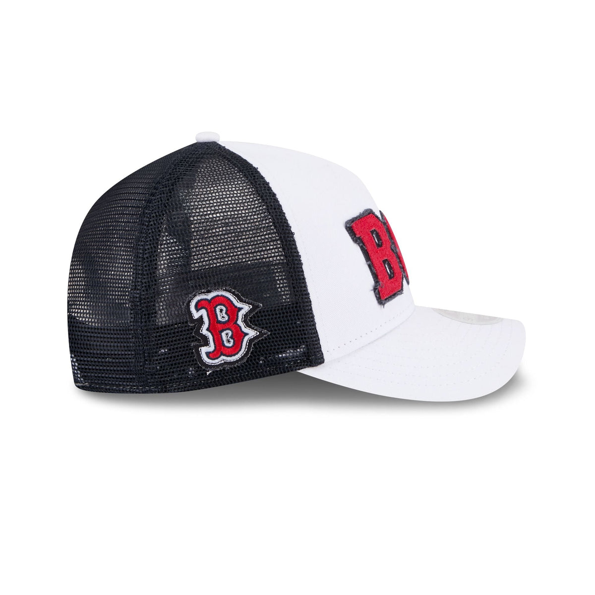 Boston Red Sox Optic White Felt Logo Women's 9FORTY M-Crown A-Frame Trucker Hat