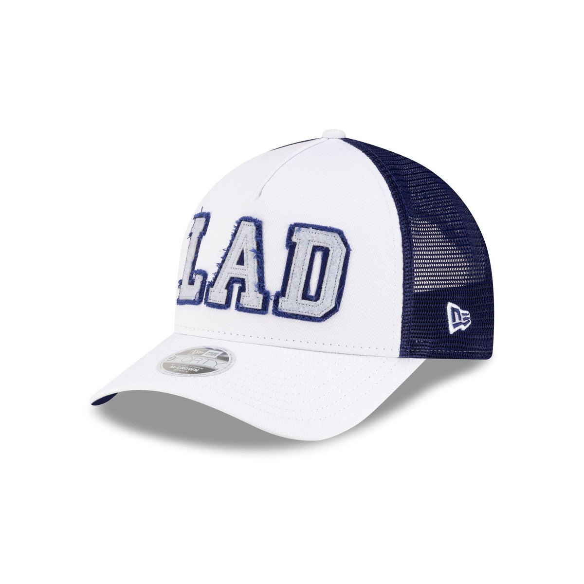 Los Angeles Dodgers Optic White Felt Logo Women's 9FORTY M-Crown A-Frame Trucker Hat