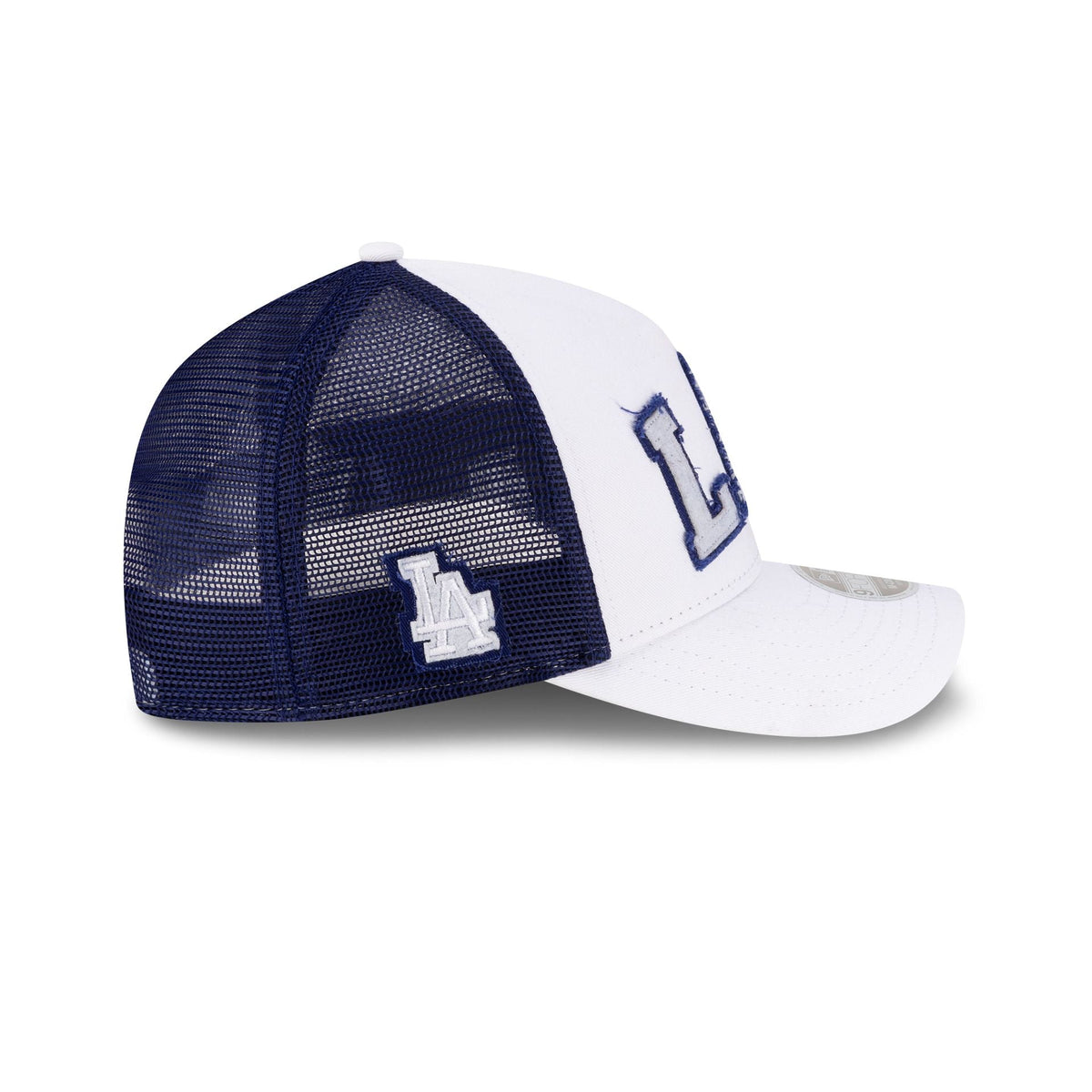 Los Angeles Dodgers Optic White Felt Logo Women's 9FORTY M-Crown A-Frame Trucker Hat