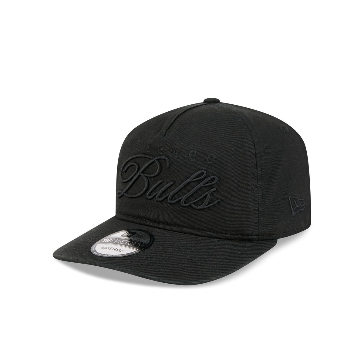 Chicago Bulls All Black Scripted 19TWENTY Adjustable Hat
