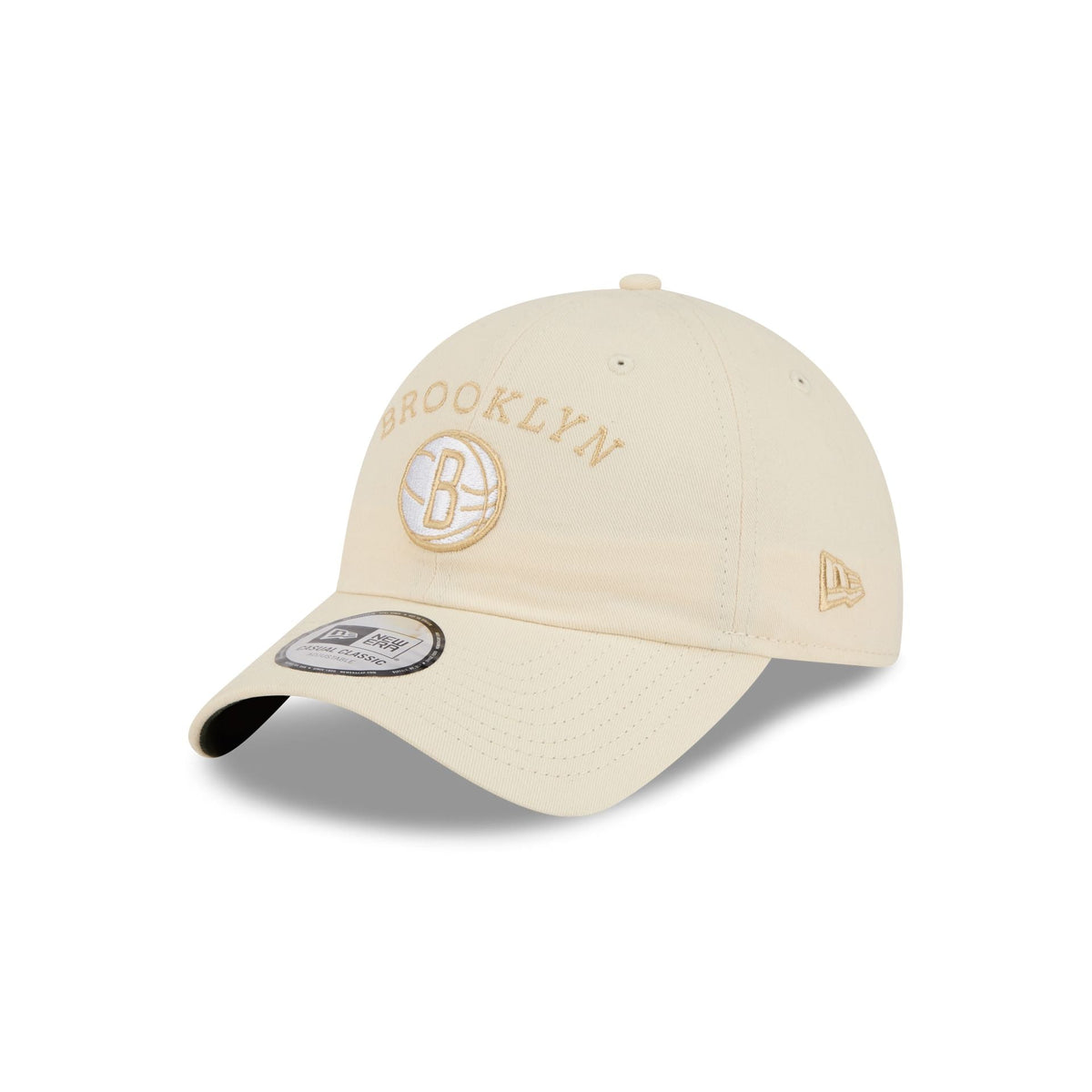 Brooklyn Nets Team Logo Cream Casual Classic Adjustable Hat