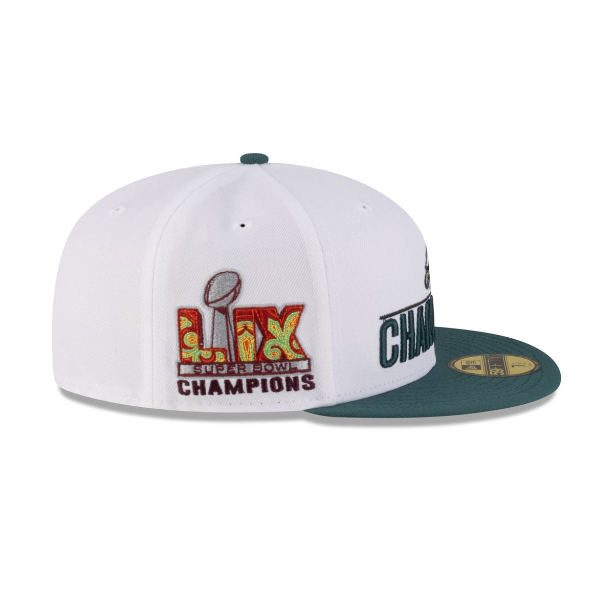 Philadelphia Eagles Super Bowl LIX Champions White 59FIFTY Fitted Hat
