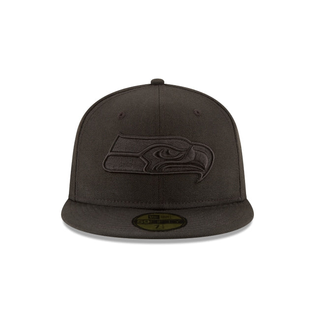 Seattle Seahawks Black On Black 59FIFTY Fitted Hat