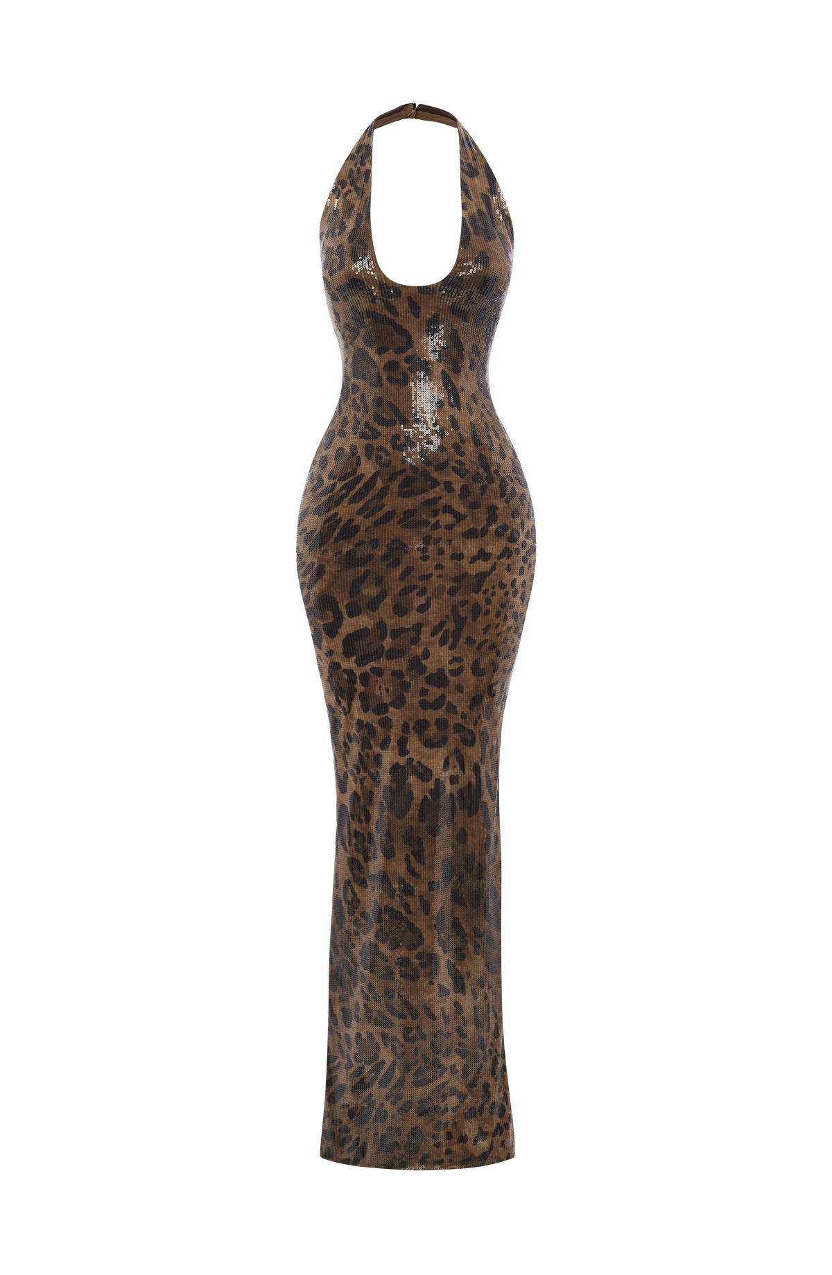 Morena Maxi Dress - Sequin Leopard Print