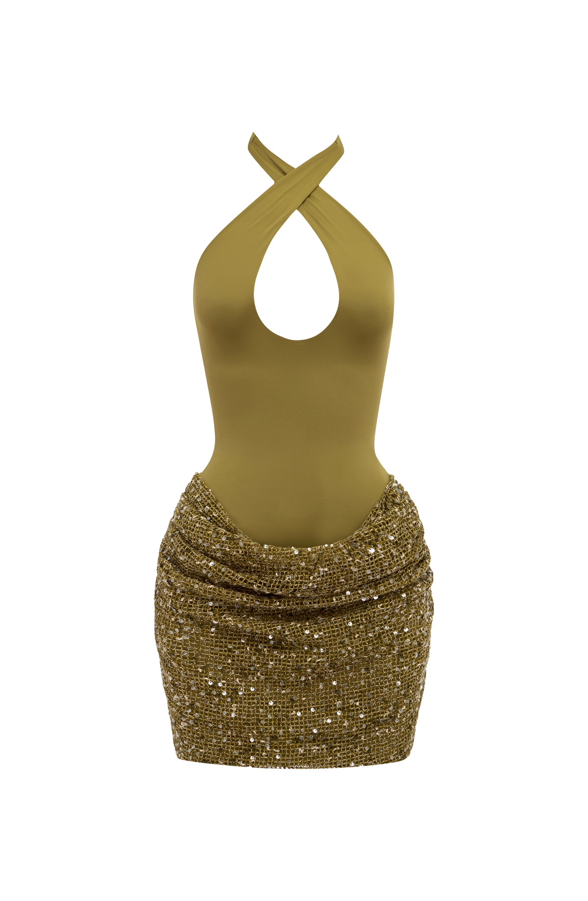 Solea Mini Dress - Deep Olive