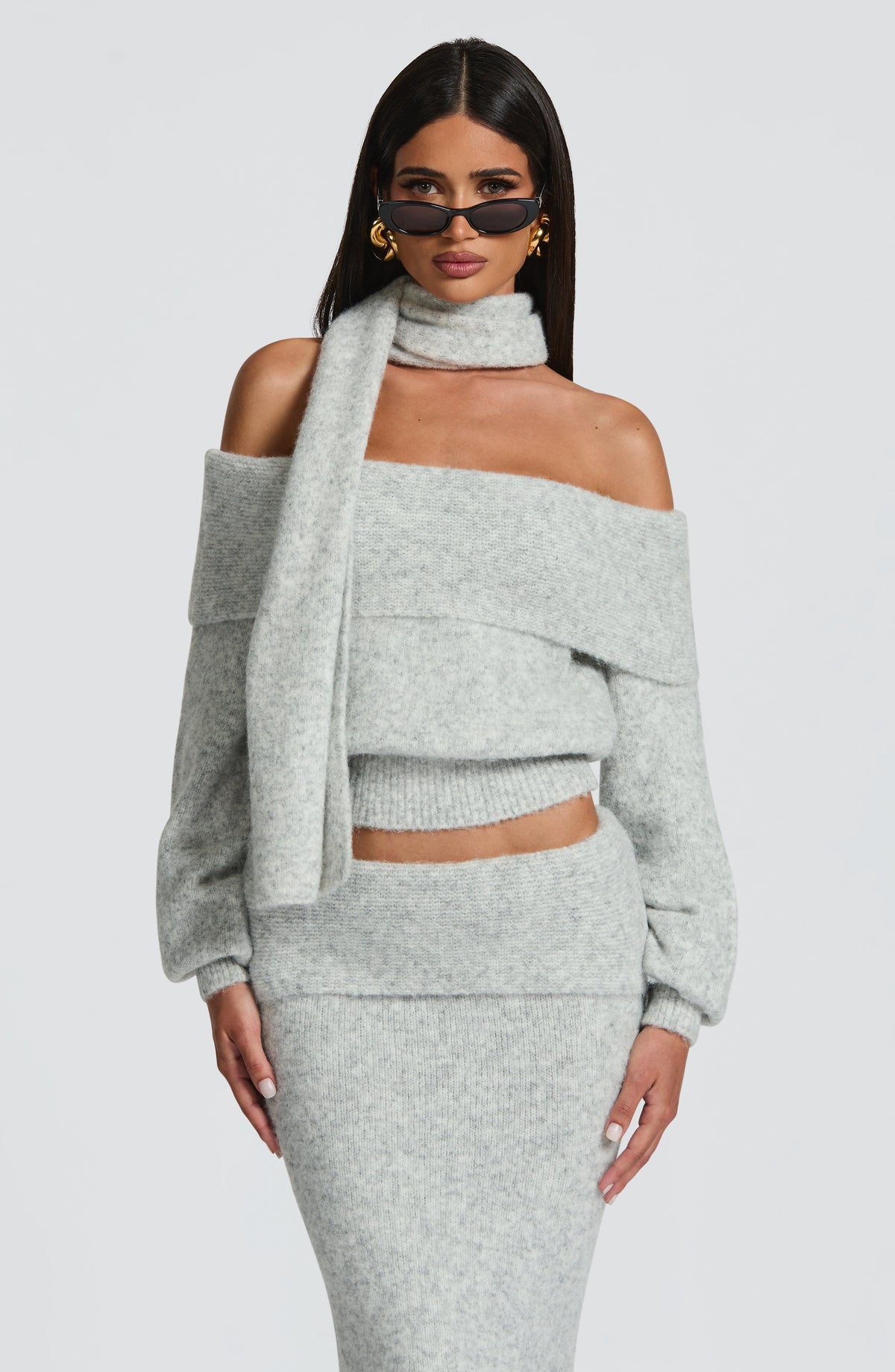 Andie Top - Light Grey Marl