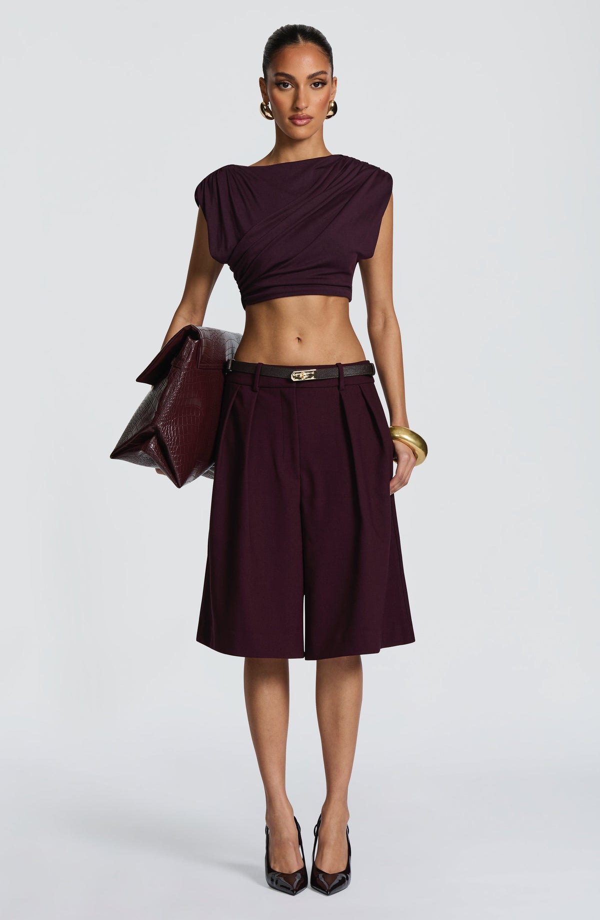Ausra Bermuda Shorts - Plum