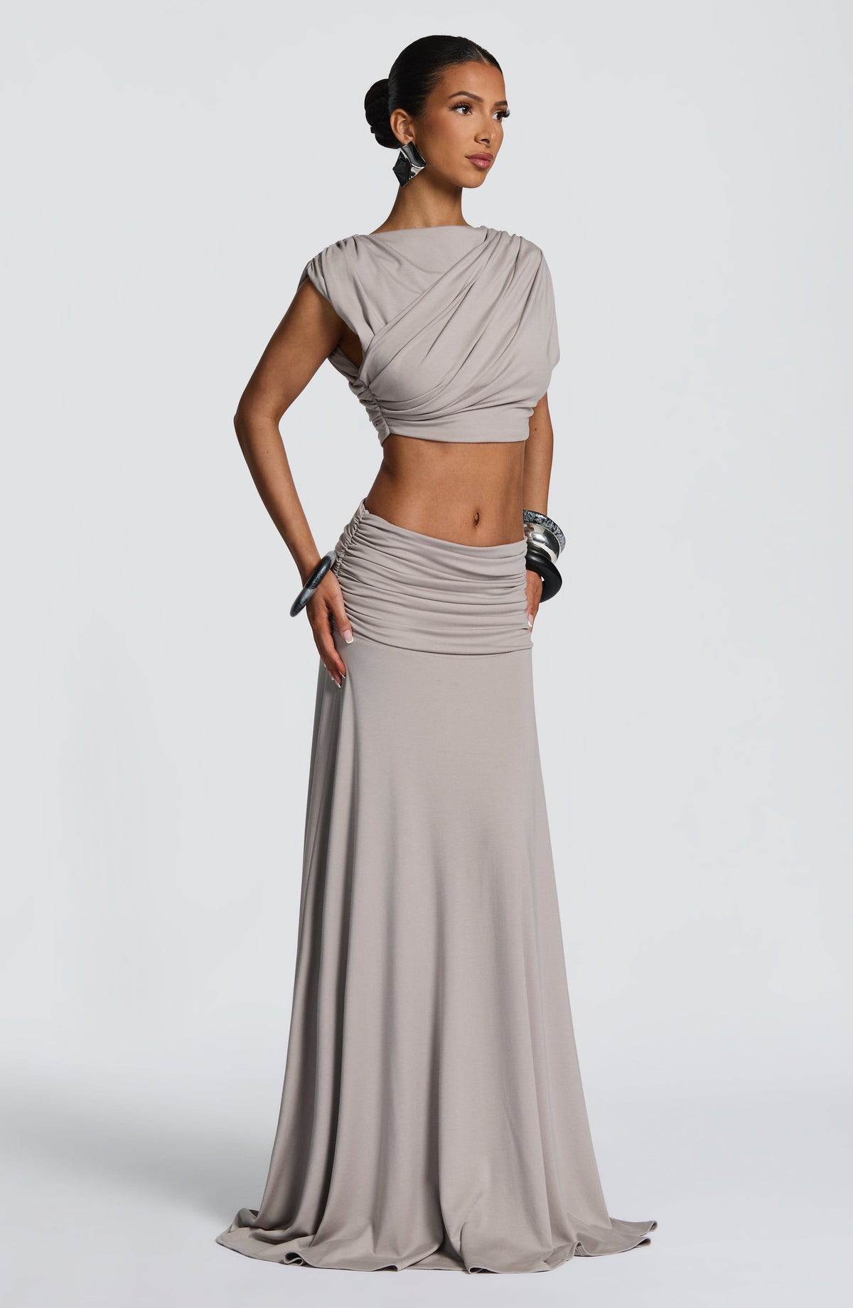 Paige Maxi Skirt - Light Grey