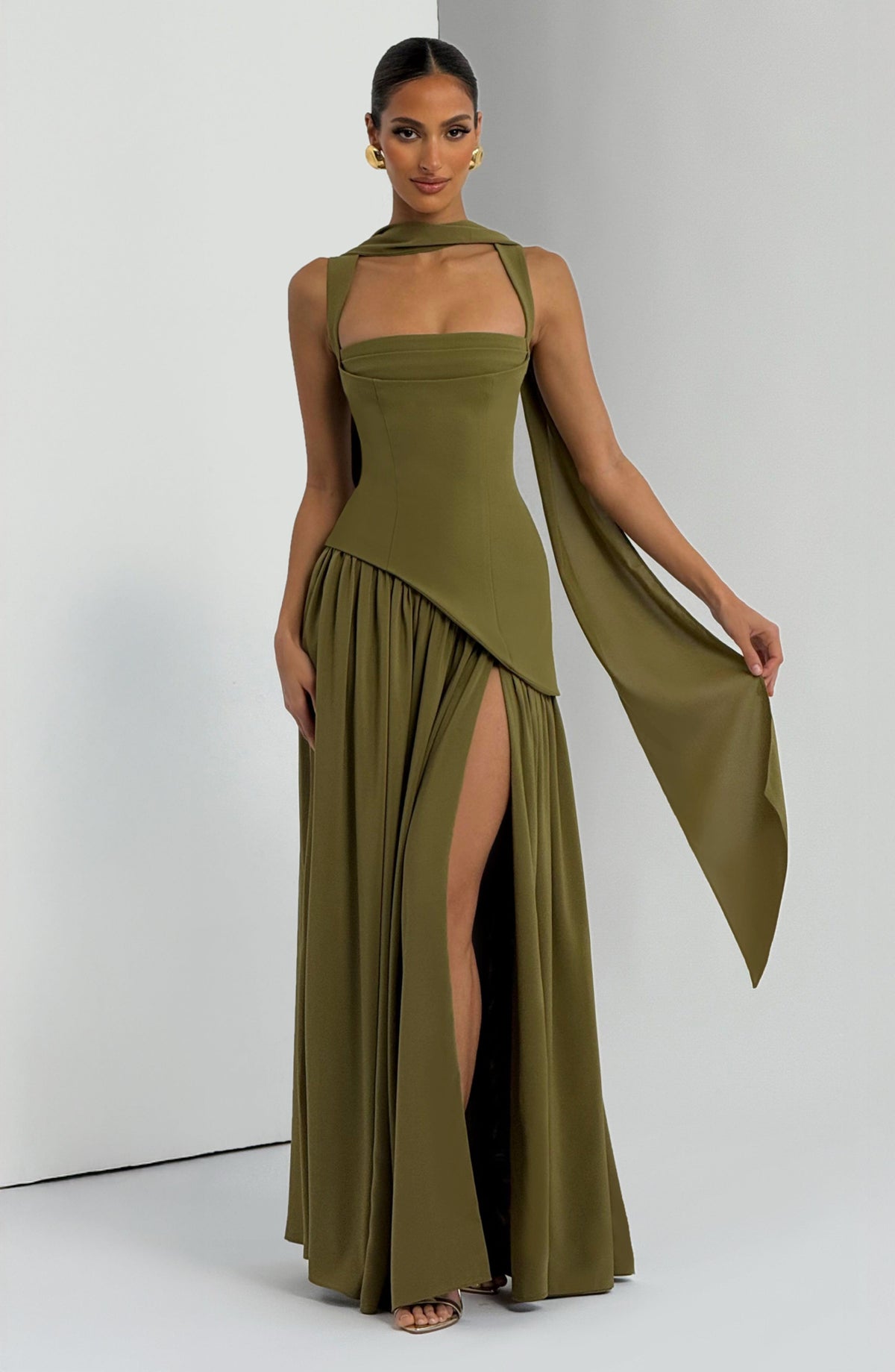 Tullulah Maxi Dress - Deep Olive